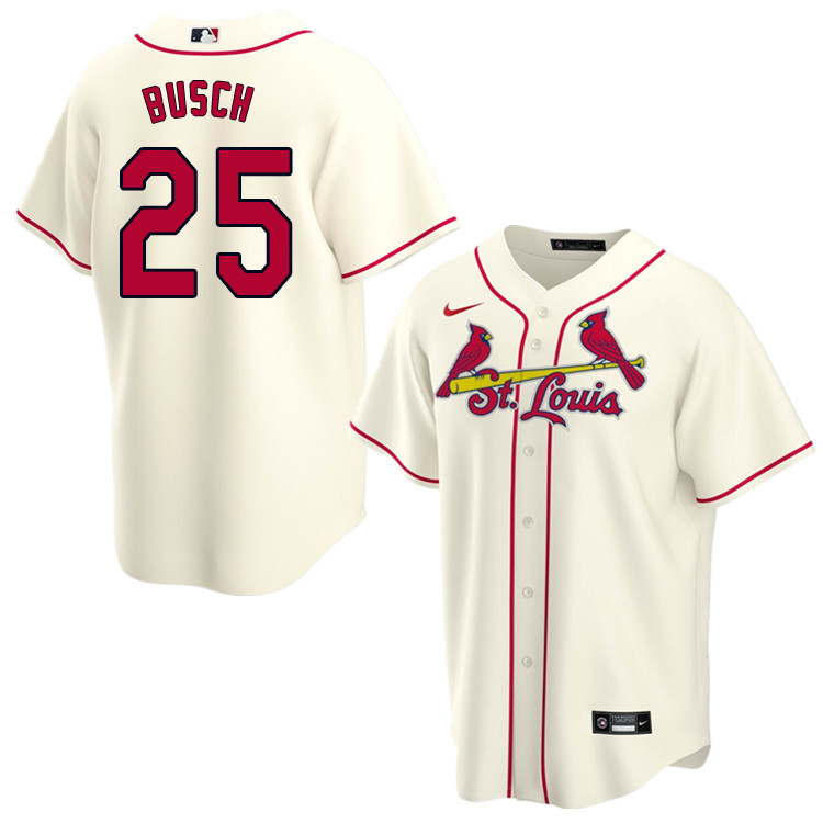 Nike Men #25 Gussie Busch St.Louis Cardinals Baseball Jerseys Sale-Cream